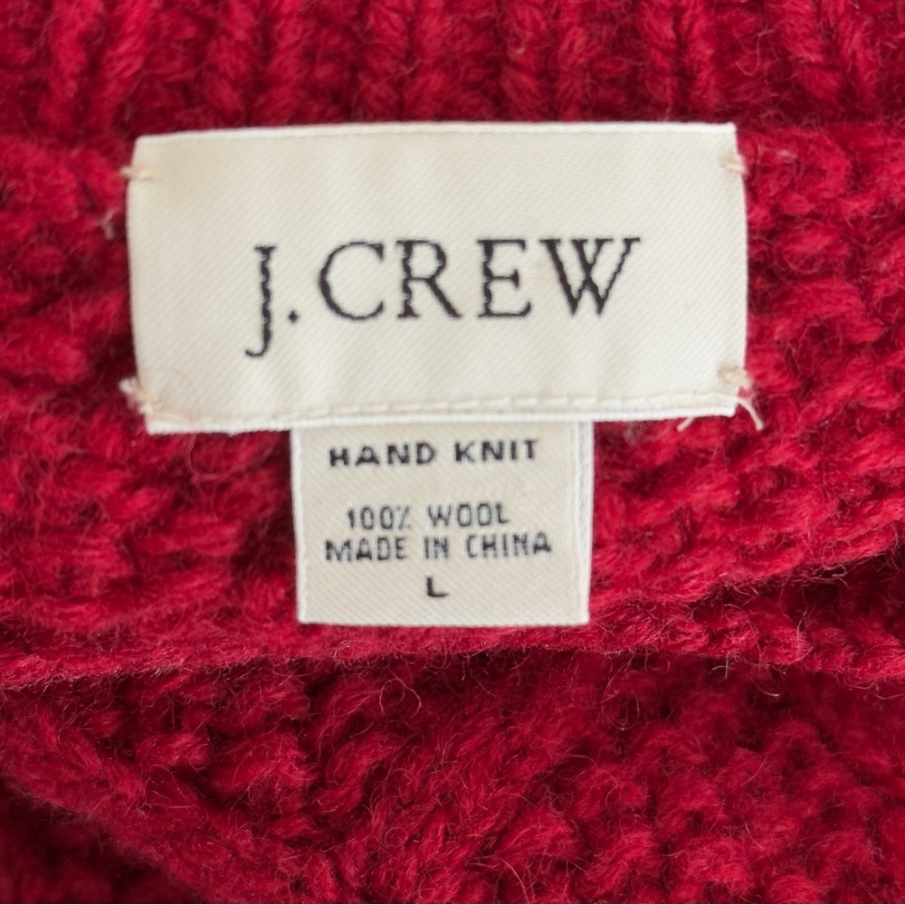 Vintage Red J. Crew Hand Knit Chunky
Cable Knit Lambswool Sweater Jumper - Picture 8 of 9